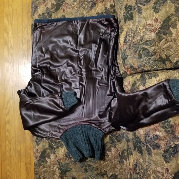 Green, heavy wool, lined, sweater/jacket, handmade, S, vintage 90s, in/outdoor - Picture 5 of 7